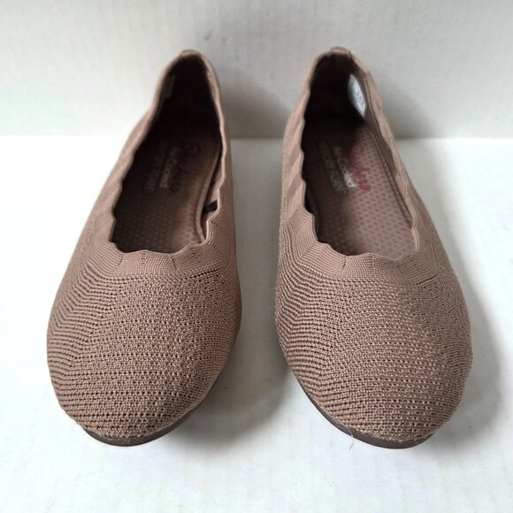 Skechers Shoes Womens 8 Cleo 2.0 Love Spell Mocha Slip On Knit Ballet Flats - Picture 3 of 8